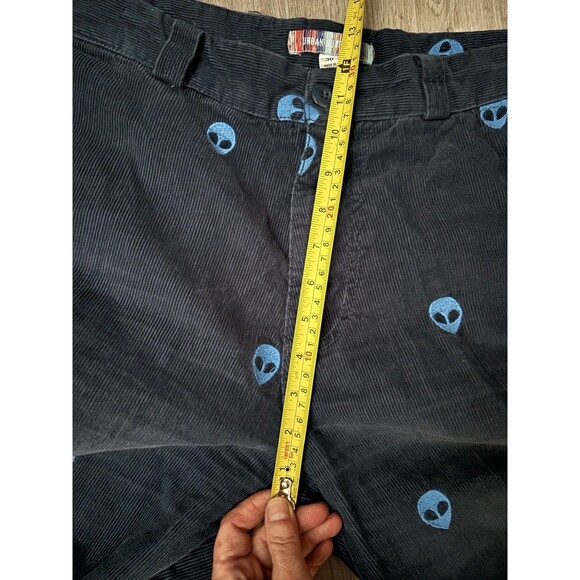 Urban Outfitters Men Embroidered Alien Wideleg Baggy Pants Blue Corduroy Sz 30 - Picture 8 of 8